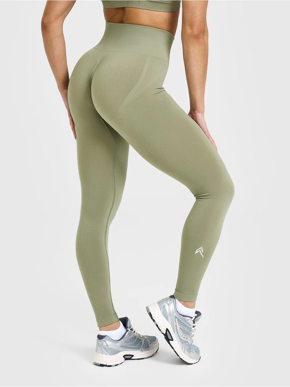 Oner active EFFORTLESSLIFT SEAMLESS LEGGINGS WITH WHITE LOGO deep sage green XS